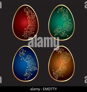 Contexte avec des oeufs de pâques décorés Illustration de Vecteur