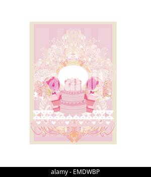 Joyeux anniversaire - cartes florales abstraites Illustration de Vecteur