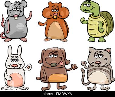 Cute pets série cartoon illustration Illustration de Vecteur