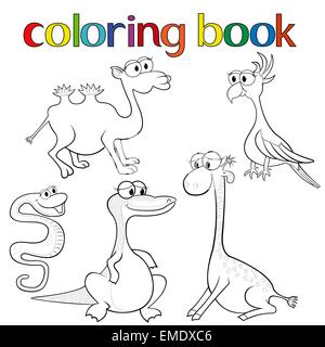 Ensemble d'animaux pour Coloring Book Illustration de Vecteur