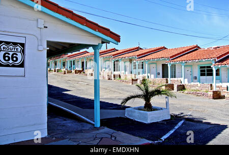 Voir l'historique de l'El Rancho Motel sur la route 66 dans la région de Barstow en Californie Banque D'Images