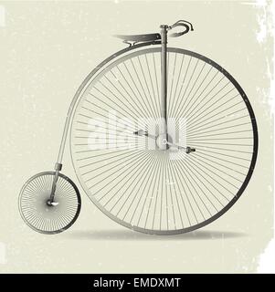 Grunge Penny Farthing droit Illustration de Vecteur