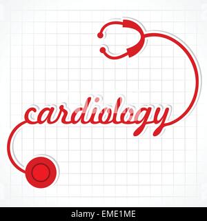 Faire stéthoscope cardiologie mot stock vector Illustration de Vecteur