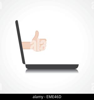 Thumbs up ou symbole comme vient de l'écran du portable stock vector Illustration de Vecteur