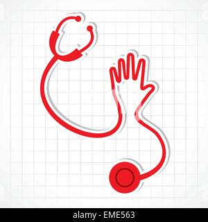 Faire part de forme stéthoscope - vector illustration Illustration de Vecteur