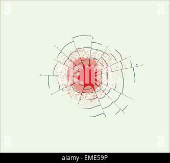 Seul trous de balle dans le verre Illustration de Vecteur