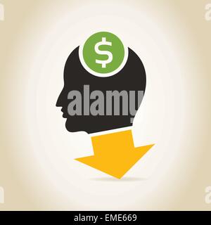 Une flèche tête dollar Illustration de Vecteur