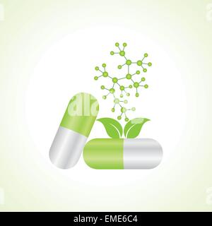 3d eco structure atomique chimique avec la capsule molécule modèle vector illustration Illustration de Vecteur