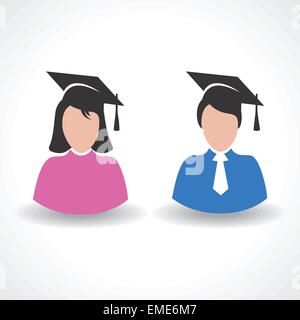 Hommes et femmes étudiant diplômé concept symbol vector Illustration de Vecteur