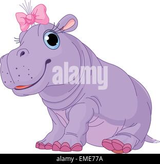 Bébé Hippo Illustration de Vecteur