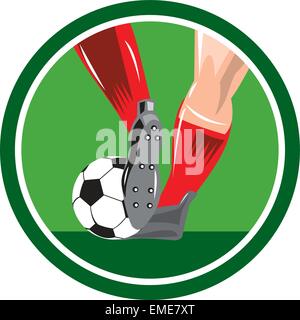 Coups de pied ballon de football Retro Illustration de Vecteur