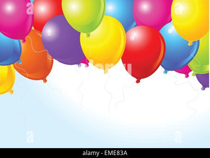 Colorful balloons flying up Illustration de Vecteur
