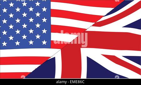 Drapeaux USA et UK Illustration de Vecteur