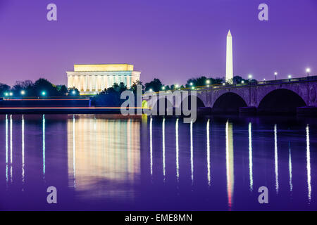 Washington, D.C., de l'autre côté de la Rivière Potomac. Banque D'Images