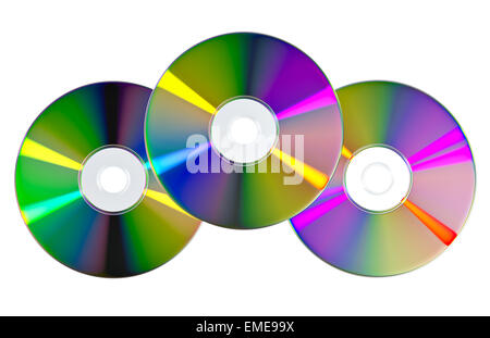 Disque CD ou DVD sur fond blanc, illustration Banque D'Images