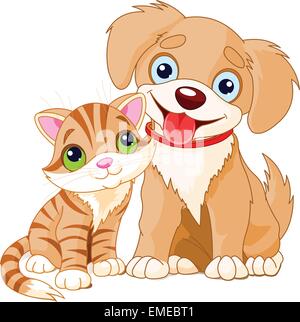 Chiens et chats Illustration de Vecteur