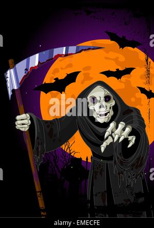 Grim Reaper Halloween Illustration de Vecteur