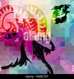 2015 Nouvelle année de l'arrière-plan coloré de chèvre Illustration de Vecteur