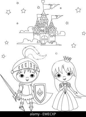 Princesse et chevalier Illustration de Vecteur