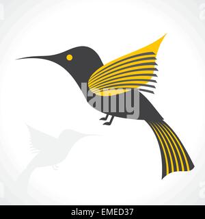 L'icône d'oiseaux gris et jaune vector Illustration de Vecteur