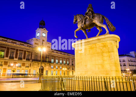 Madrid, Espagne à Puerta del Sol. Banque D'Images