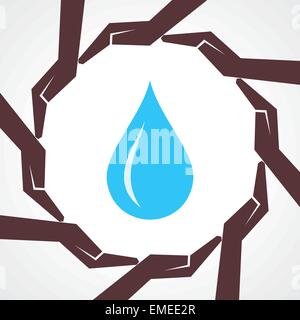 Économiser de l'eau concept-vector illustration Illustration de Vecteur