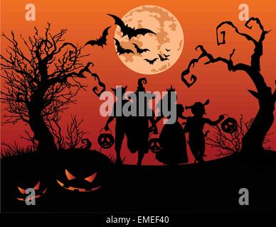 Enfants Halloween Illustration de Vecteur