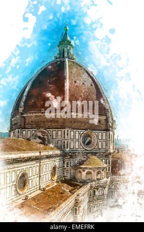 La basilique de Santa Maria del Fiore, Florence, Italie Banque D'Images