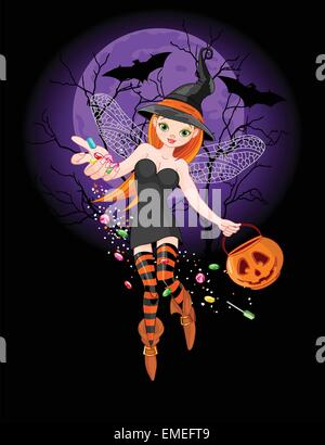 Sorcière d’Halloween Illustration de Vecteur