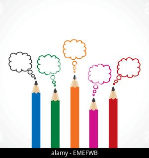 Bulles de Message colorés avec des crayons stock vector Illustration de Vecteur