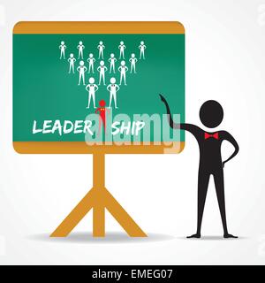 Points d'homme concept de leadership sur stock vector conseil vert Illustration de Vecteur