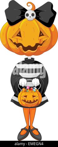 Halloween trick or treating girl Illustration de Vecteur