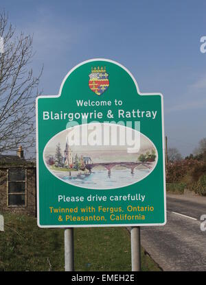 Bienvenue à blairgowrie et rattray signer l'Ecosse avril 2015 Banque D'Images