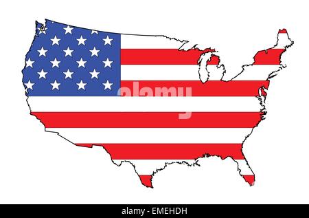 Carte drapeau USA Illustration de Vecteur