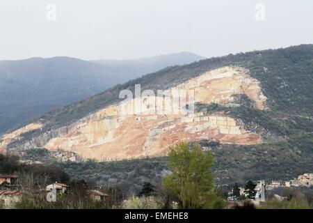 Dans les carrières de marbre de Botticino, dans le nord de l'Italie Banque D'Images