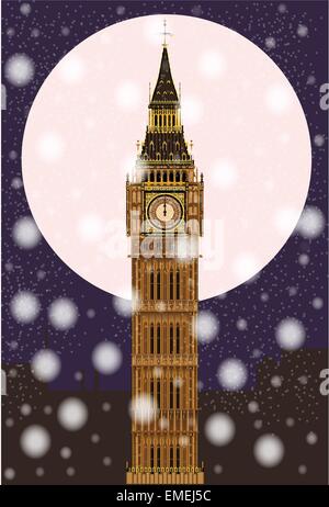 La veille de Noël à Londres Illustration de Vecteur