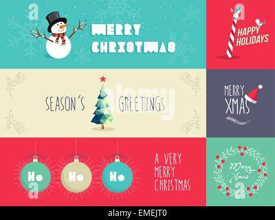 Télévision Noël illustrations design set Illustration de Vecteur