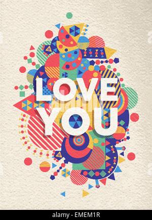 T'aime citer la conception de l'affiche Illustration de Vecteur