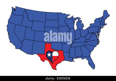 L'État du Texas Illustration de Vecteur