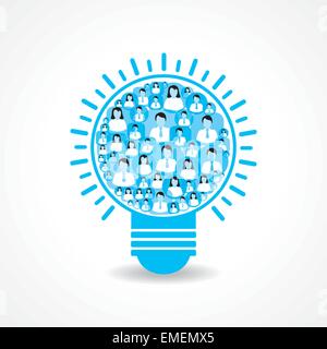 Groupe d'icônes mâles et femelles font une ampoule stock vector Illustration de Vecteur