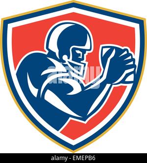 American Football Player Ball Protection latérale Illustration de Vecteur