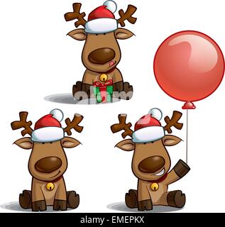 Elks Noël assis Illustration de Vecteur