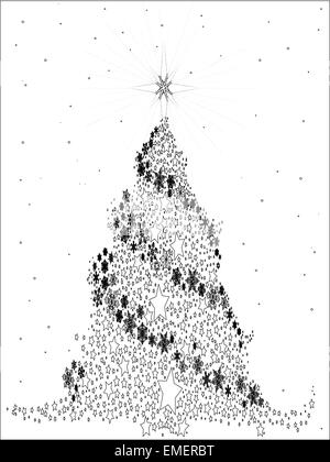 Arbre de Noël blanc Illustration de Vecteur