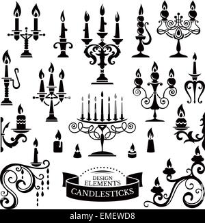 Silhouettes de chandeliers Illustration de Vecteur