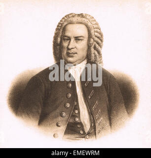 Johann Sebastian Bach (1685 - 1750) était un compositeur et musicien de l'époque Baroque. Banque D'Images