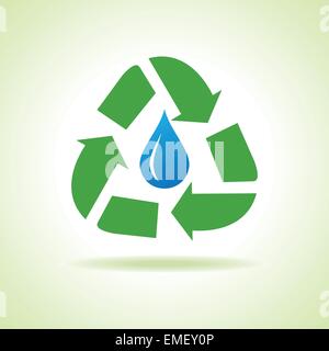 Goutte d'eau et de recyclage. L'icône vector illustration Illustration de Vecteur
