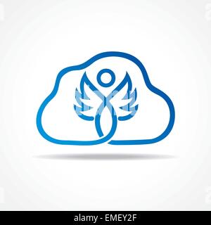 Abstract Blue Fairy avec vecteur stock cloud Illustration de Vecteur