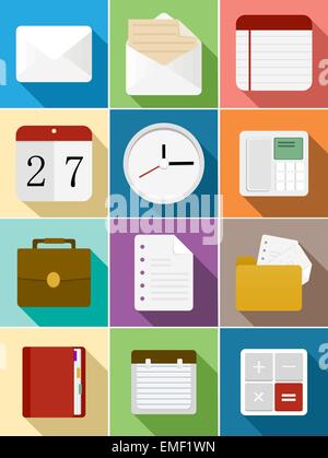 Business flat design icons set Illustration de Vecteur