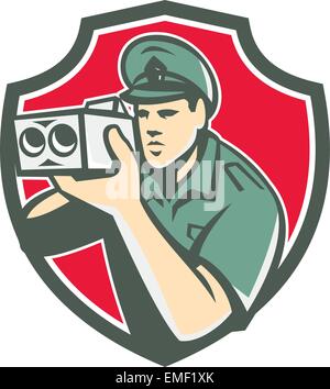 Appareil photo rétro Protection vitesse policier Illustration de Vecteur
