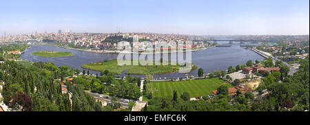 La ville d'Istanbul, Turquie. Vue panoramique sur la Corne d'Eyup-Pierre Point Loti Banque D'Images